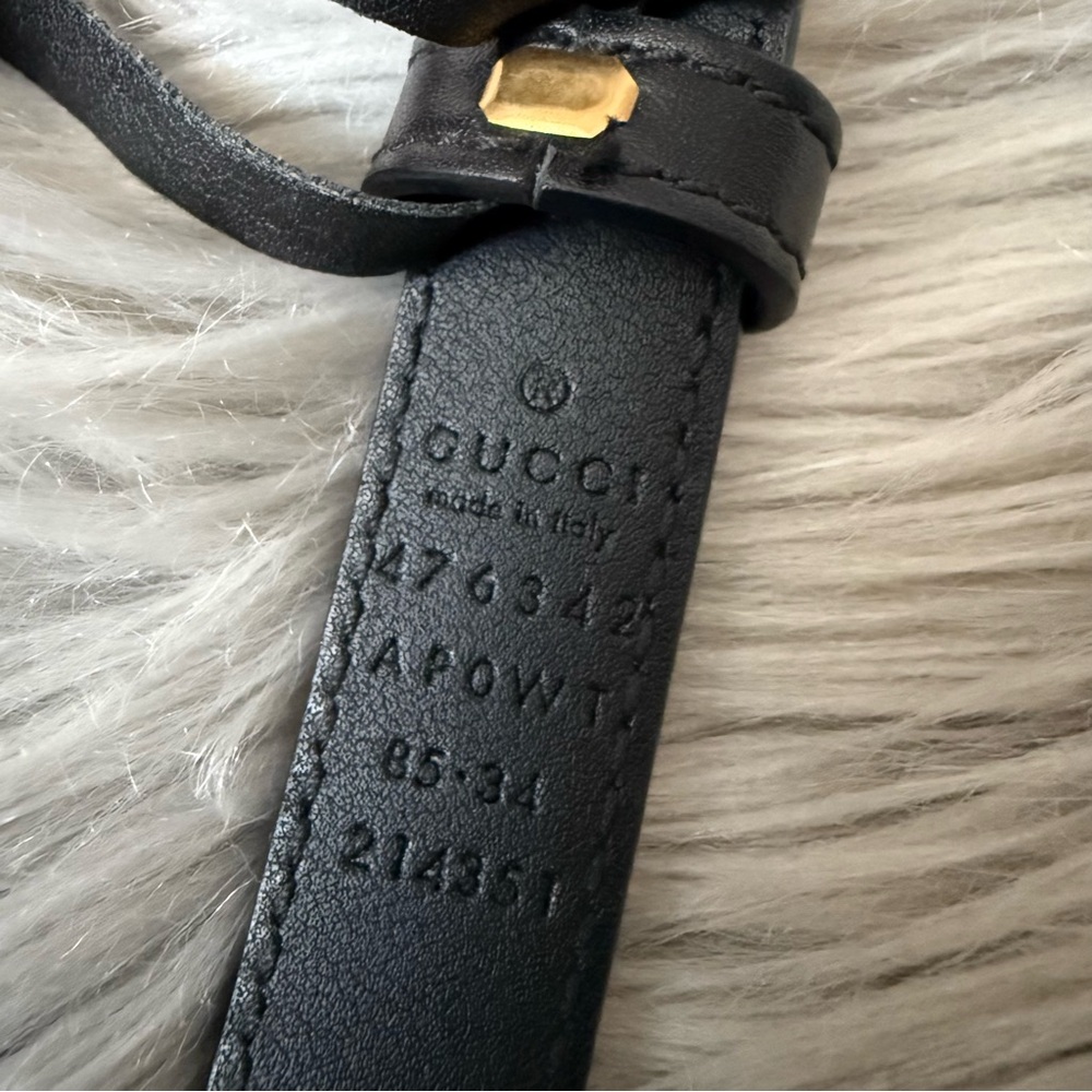 GUCCI Authentic Marmont Double G Thin Belt with Pearls Size 85 34 - Picture 4 of 14
